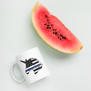 Policorn Thin Blue Line Police Flag Ceramic Mug.
