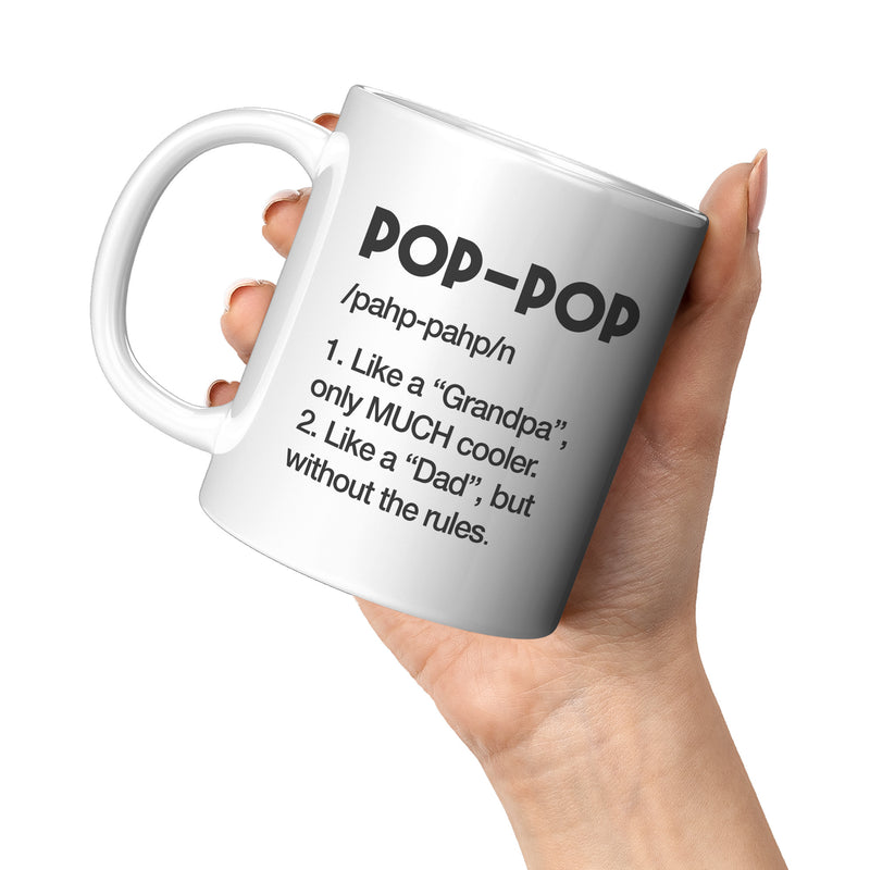 Pop Pop Definition Mug Grandpa Coffee Mug 11 oz White.