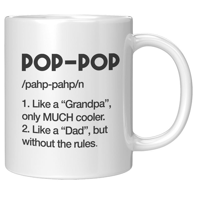 Pop Pop Definition Mug Grandpa Coffee Mug 11 oz White.