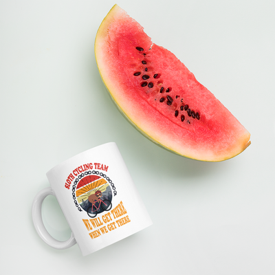 Sloth Cycling Team We Will Get There Retro Vintage Sunset Mug 11 oz