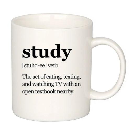 Study Definition Mug Funny Sarcastic Student Coffee Cup 11 oz White - Panvola