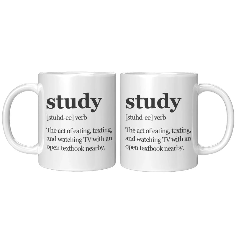 Study Definition Mug Funny Sarcastic Student Coffee Cup 11 oz White - Panvola
