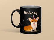 Unicorg Unicorn Corgi Lovers Premium Black Mug.