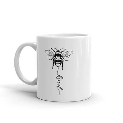 Teacher Gift - Bee Kind Inspiring Statement Teacher's Appreciation White Coffee Mug 11 oz