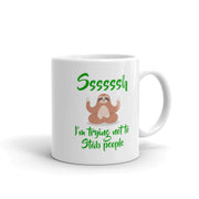 Introvert Gift Ssssssh I'm Trying Not To Stab People Anti-Social White Coffee Mug 11 oz - Panvola