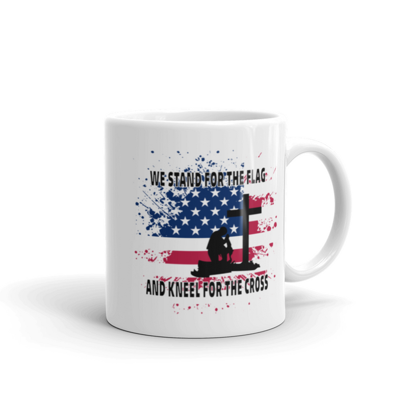 Patriotic Gifts - We Stand For The Flag And Kneel For The Cross Coffee Mug 11 oz