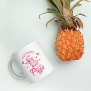Pig Farmer Gift Just a Girl Who Love Pigs Funny Appreciation White Coffee Mug 11 oz - Panvola