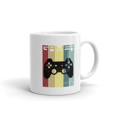 Gaming Gift - Gamer Vintage Retro Video Game Lover Appreciation White Coffee Mug 11 oz