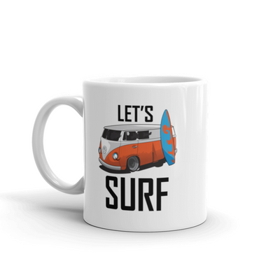 Surfing Gift - Let's Surf Inspiring Surfing Appreciation Surfboard Presents Coffee Mug 11 oz