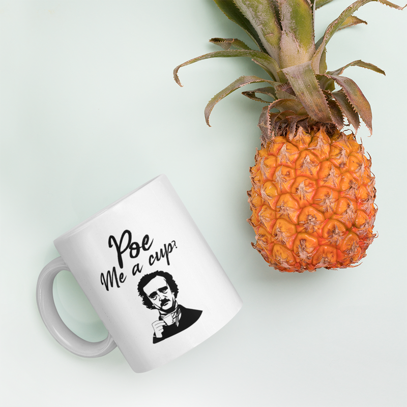 Sarcasm Coffee Literature Gifts - Poe Me A Cup Novelty Ceramic Coffee Mug 11 oz