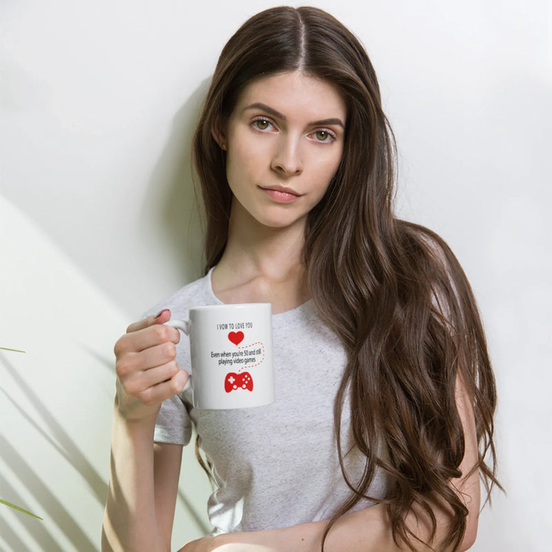 Video Game Gift I Vow To Love You Even When You're 50 Playing Video Games Mug 11 oz - Panvola
