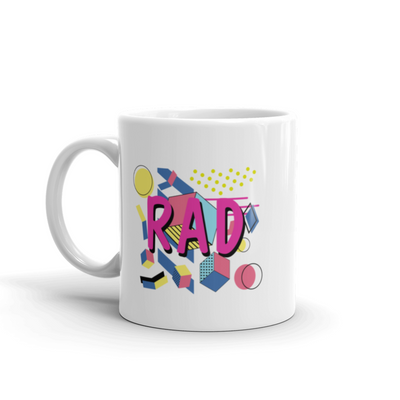 Retro Gift - Vintage Retro RAD 1980's Eighties Theme Party Appreciation White Mug 11 oz