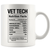 Vet Tech Nutritional Facts Ceramic Coffee Mug 11 oz White - Panvola