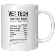 Vet Tech Nutritional Facts Ceramic Coffee Mug 11 oz White - Panvola