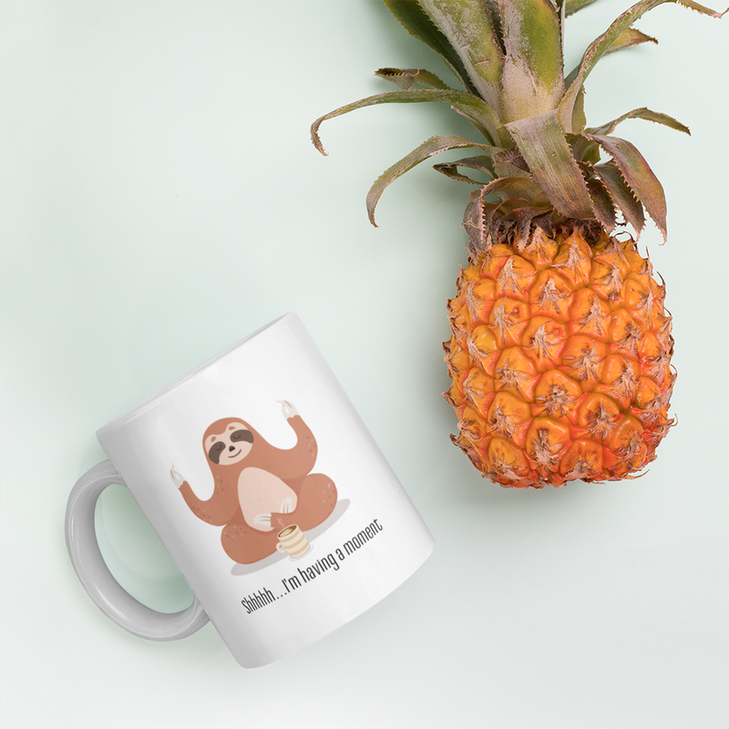 Yoga Sloth Having A Moment Ceramic Coffee Mug