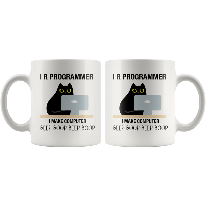 I R Programmer I Make Computer Beep Cat Coffee Mug 11oz.