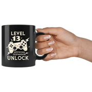 Level 13 Official Teenager Unlock Gamer Controller Ceramic Coffee Mug 11oz - Panvola
