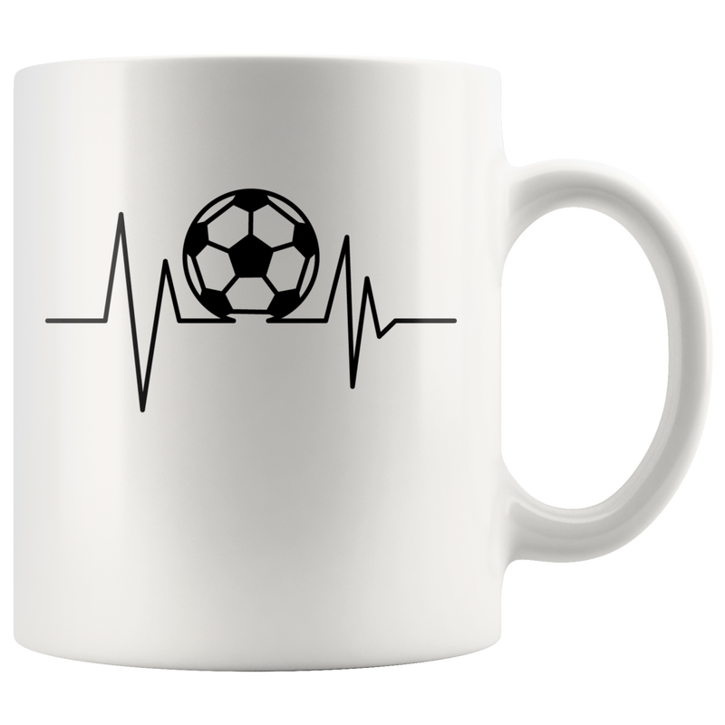 Soccer Heartbeat Team Player Inspiring Appreciation Coffee Mug 11 oz