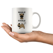 Inhale Exhale Farting Bulldog Funny Coffee Mug - Panvola