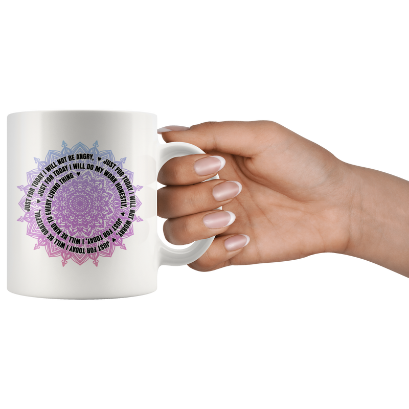 Reiki Mugs 5 Positive Prayer Mantra Mandala Yoga Gift Coffee Cup 11oz.