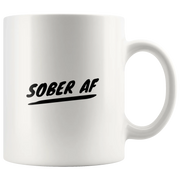 Sober AF Coffee Mug Funny Sobriety Recovery Gift for Men Women - Panvola