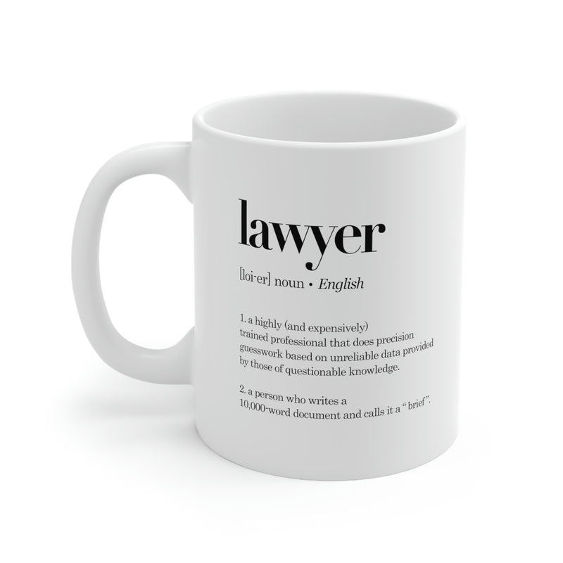 Personalized Lawyer Definition Mug Customized Law Student Coffee Cup 11oz White
