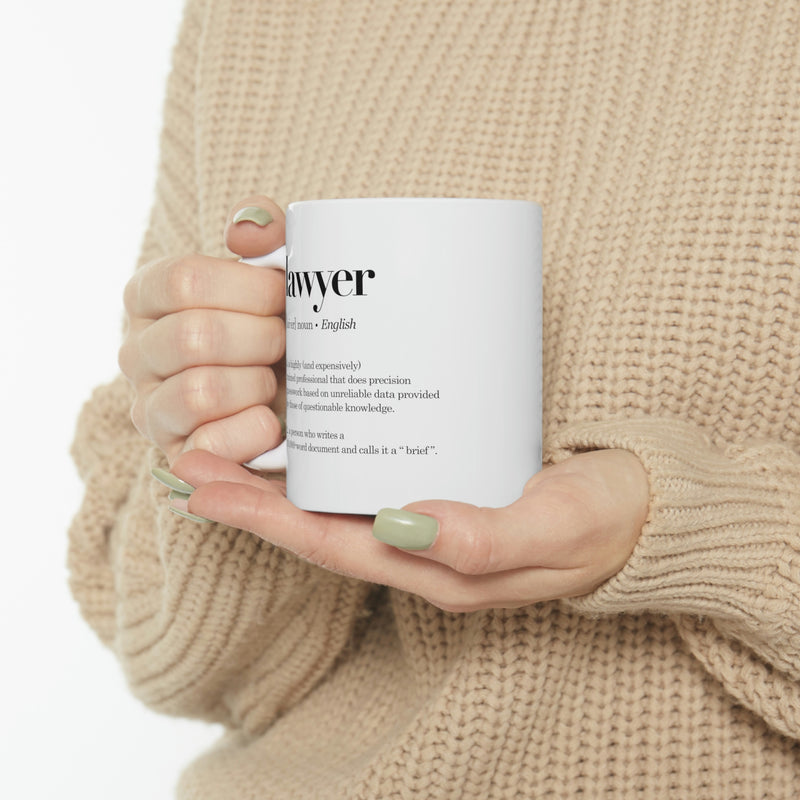 Personalized Lawyer Definition Mug Customized Law Student Coffee Cup 11oz White