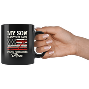 Proud Firefighter American Mom Coffee Mug.