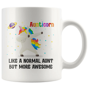 Aunticorn Like A Normal Aunt But More Awesome Ceramic Coffee Mug White 11 oz - Panvola