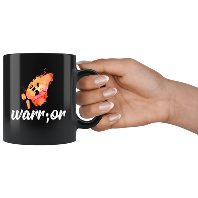 Warrior Butterfly Watercolor Semicolon Suicide Prevention Awareness Ceramic Mug