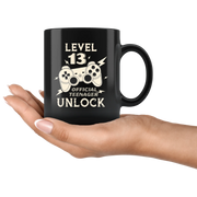 Level 13 Official Teenager Unlock Gamer Controller Ceramic Coffee Mug 11oz - Panvola
