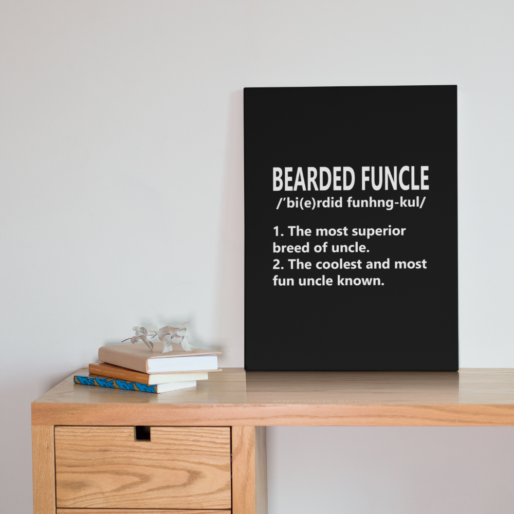 Bearded Funcle Definiton Funny Gift For Uncle Canvas Wrap Wall Art