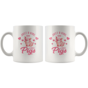 Pig Farmer Gift Just a Girl Who Love Pigs Funny Appreciation White Coffee Mug 11 oz - Panvola