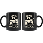 Level 13 Official Teenager Unlock Gamer Controller Ceramic Coffee Mug 11oz - Panvola