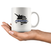 Policorn Thin Blue Line Police Flag Ceramic Mug.