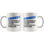 Engineer Solving Problems Coffee Mug 11 oz - Gifts for Engineers.