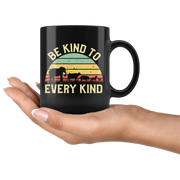 Be Kind To Every Kind Vintage Vegan Animal Social Justice Mug 11 oz - Panvola
