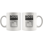 Boss Nutritional Facts Funny Profession Office Gift Coffee Mug 11 oz.