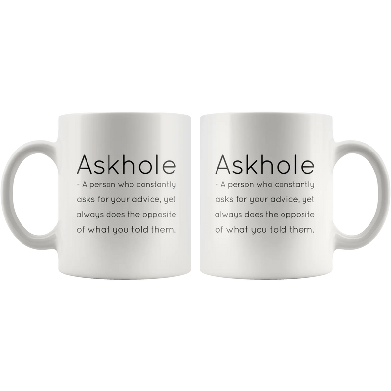Funny Definition Mug Askhole Grammar Coffee Mug - Panvola