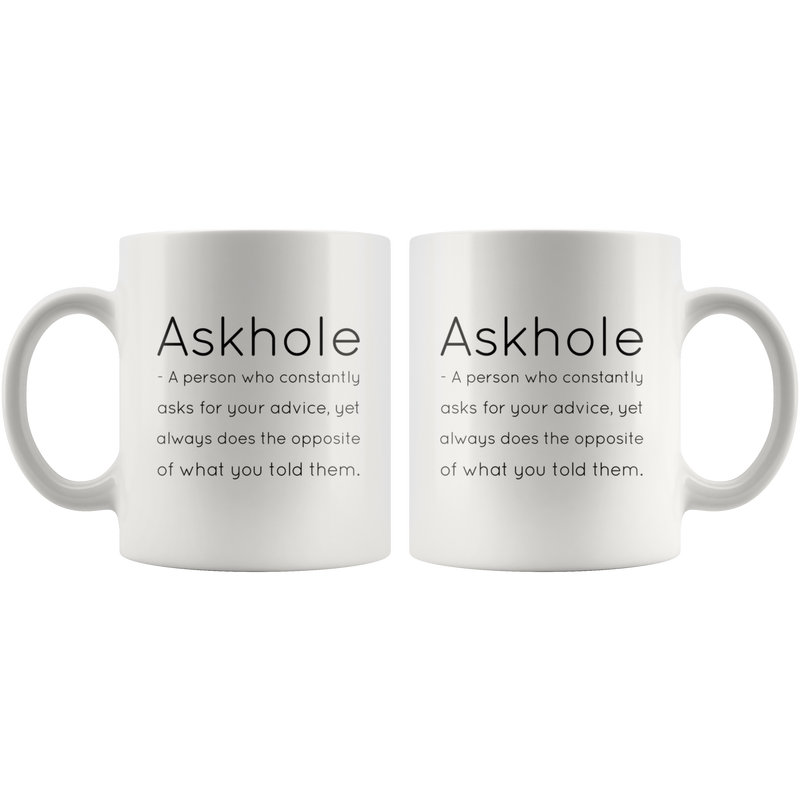 Funny Definition Mug Askhole Grammar Coffee Mug