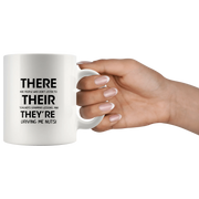 Funny English Teacher Grammar Mug There, Their, They're - Panvola