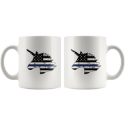 Policorn Thin Blue Line Police Flag Ceramic Mug.