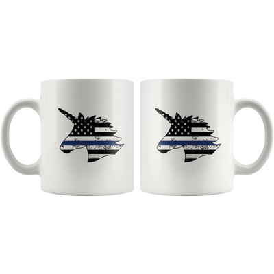 Policorn Thin Blue Line Police Flag Ceramic Mug