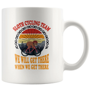 Sloth Cycling Team We Will Get There Retro Vintage Sunset Mug 11 oz - Panvola