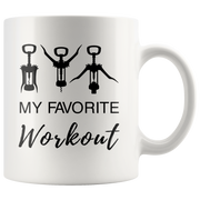 My Favorite Workout Wine Lover Funny Ceramic Coffee Mug 11 oz White.
