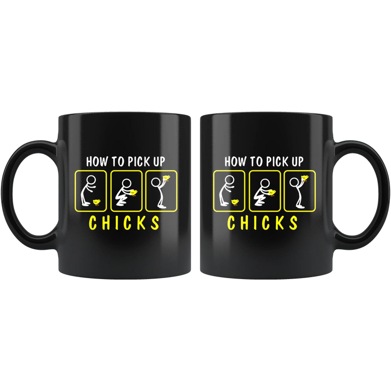 Gift For Men - How To Pick Up Chicks First Date Relationship Appreciation Coffee Mug 11 oz - Panvola