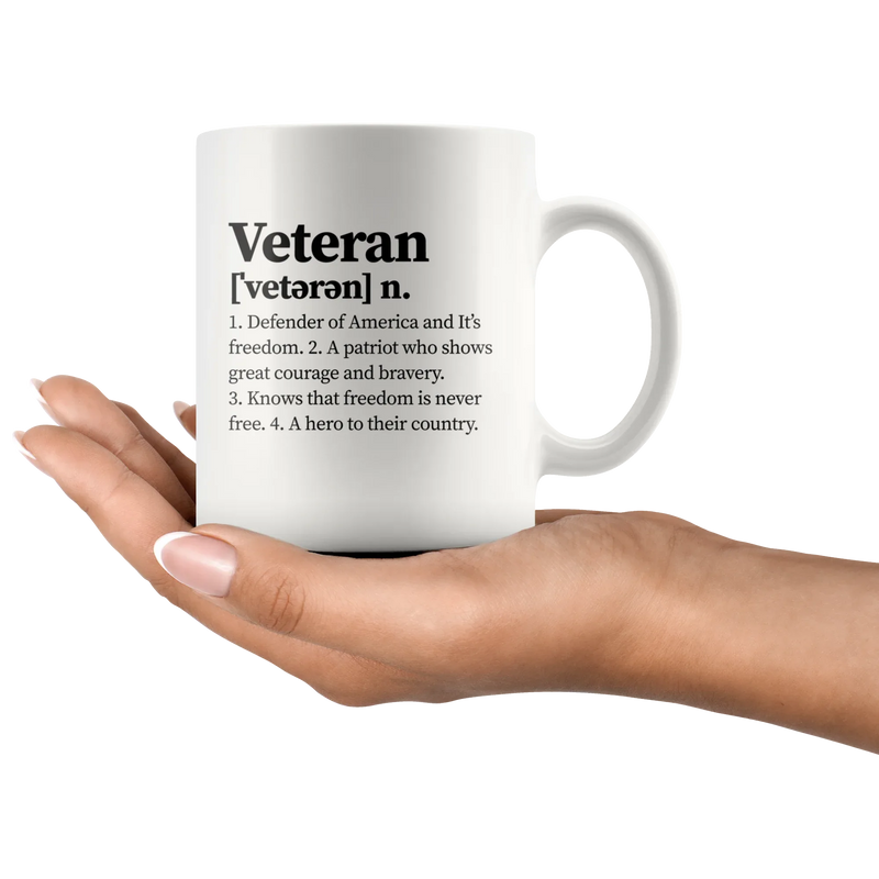 Veteran Definition Defender of America Patriotic Gifts Coffee Mug 11 oz - Panvola