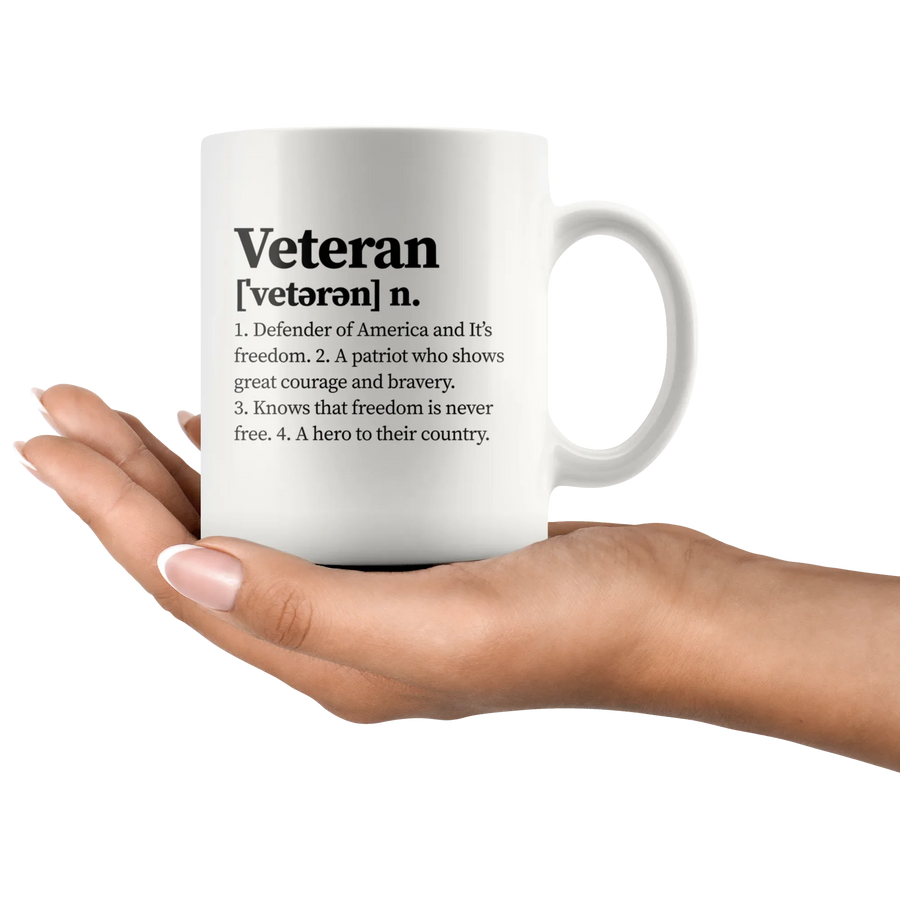 Veteran Definition Defender of America Patriotic Gifts Coffee Mug 11 oz, image 2 of 4