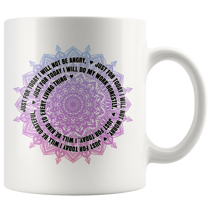 Reiki Mugs 5 Positive Prayer Mantra Mandala Yoga Gift Coffee Cup 11oz.