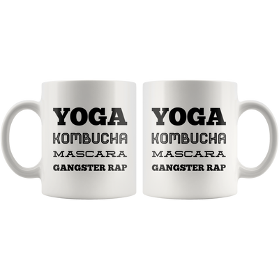 Yoga Lover Gifts - Yoga Kombucha Mascara Gangster Rap Coffee Mug 11 oz